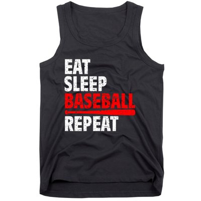 Funny Eat Sleep Baseball Repeat Gift Tank Top