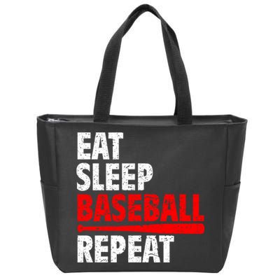 Funny Eat Sleep Baseball Repeat Gift Zip Tote Bag