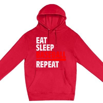 Funny Eat Sleep Baseball Repeat Gift Premium Pullover Hoodie