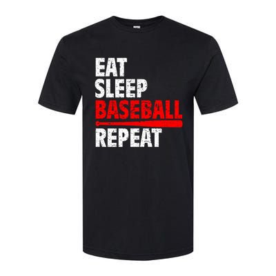 Funny Eat Sleep Baseball Repeat Gift Softstyle CVC T-Shirt