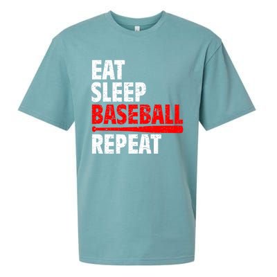 Funny Eat Sleep Baseball Repeat Gift Sueded Cloud Jersey T-Shirt