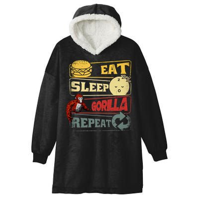 Funny Eat Sleep Gorilla Decorations Monke Tag Vr Game Gifts Hooded Wearable Blanket