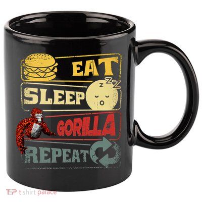 Funny Eat Sleep Gorilla Decorations Monke Tag Vr Game Gifts 11oz C Handle Ceramic Mug