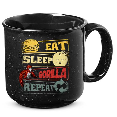 Funny Eat Sleep Gorilla Decorations Monke Tag Vr Game Gifts 15oz Campfire Ceramic Mug