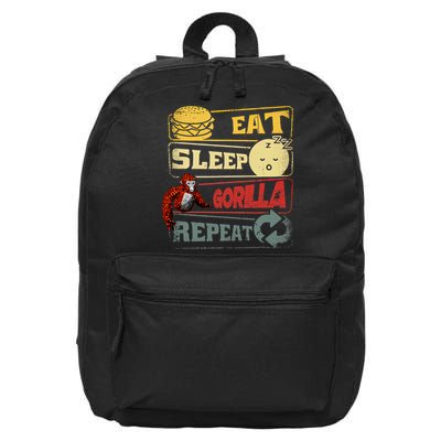 Funny Eat Sleep Gorilla Decorations Monke Tag Vr Game Gifts 16 in Basic Backpack