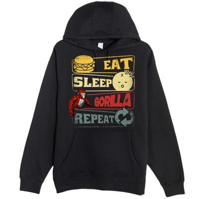 Funny Eat Sleep Gorilla Decorations Monke Tag Vr Game Gifts Premium Pullover Hoodie