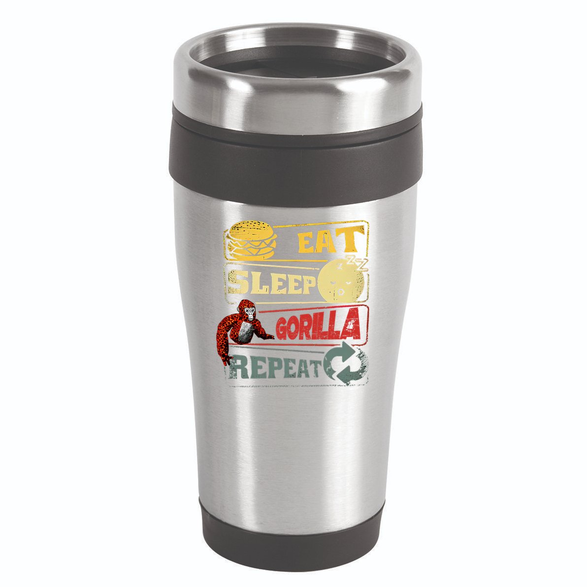 Funny Eat Sleep Gorilla Decorations Monke Tag Vr Game Gifts 16oz Travel Tumbler
