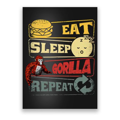 Funny Eat Sleep Gorilla Decorations Monke Tag Vr Game Gifts Poster