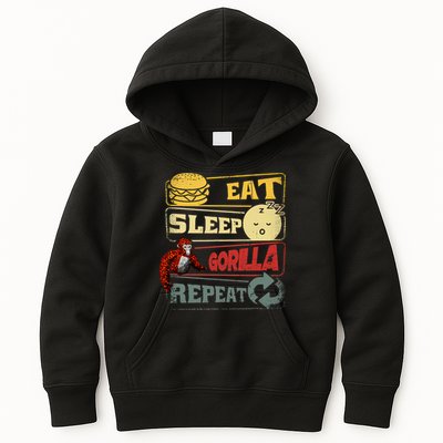 Funny Eat Sleep Gorilla Decorations Monke Tag Vr Game Gifts Kids Hoodie