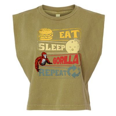 Funny Eat Sleep Gorilla Decorations Monke Tag Vr Game Gifts Garment-Dyed Women's Muscle Tee