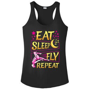 Funny Eat Sleep Fly Repeat Aerial Yoga Silks Gift Ladies PosiCharge Competitor Racerback Tank