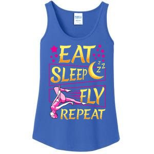 Funny Eat Sleep Fly Repeat Aerial Yoga Silks Gift Ladies Essential Tank