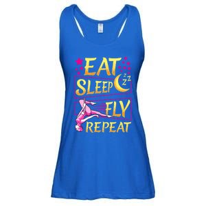 Funny Eat Sleep Fly Repeat Aerial Yoga Silks Gift Ladies Essential Flowy Tank