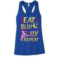 Funny Eat Sleep Fly Repeat Aerial Yoga Silks Gift Women's Racerback Tank