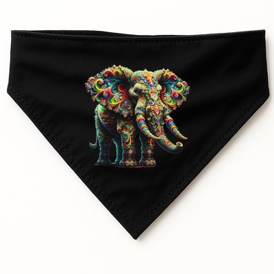 Fractal Elephant Spirit Animal Psychedelic Trippy USA-Made Doggie Bandana