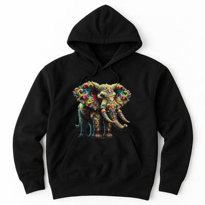 Fractal Elephant Spirit Animal Psychedelic Trippy Hoodie