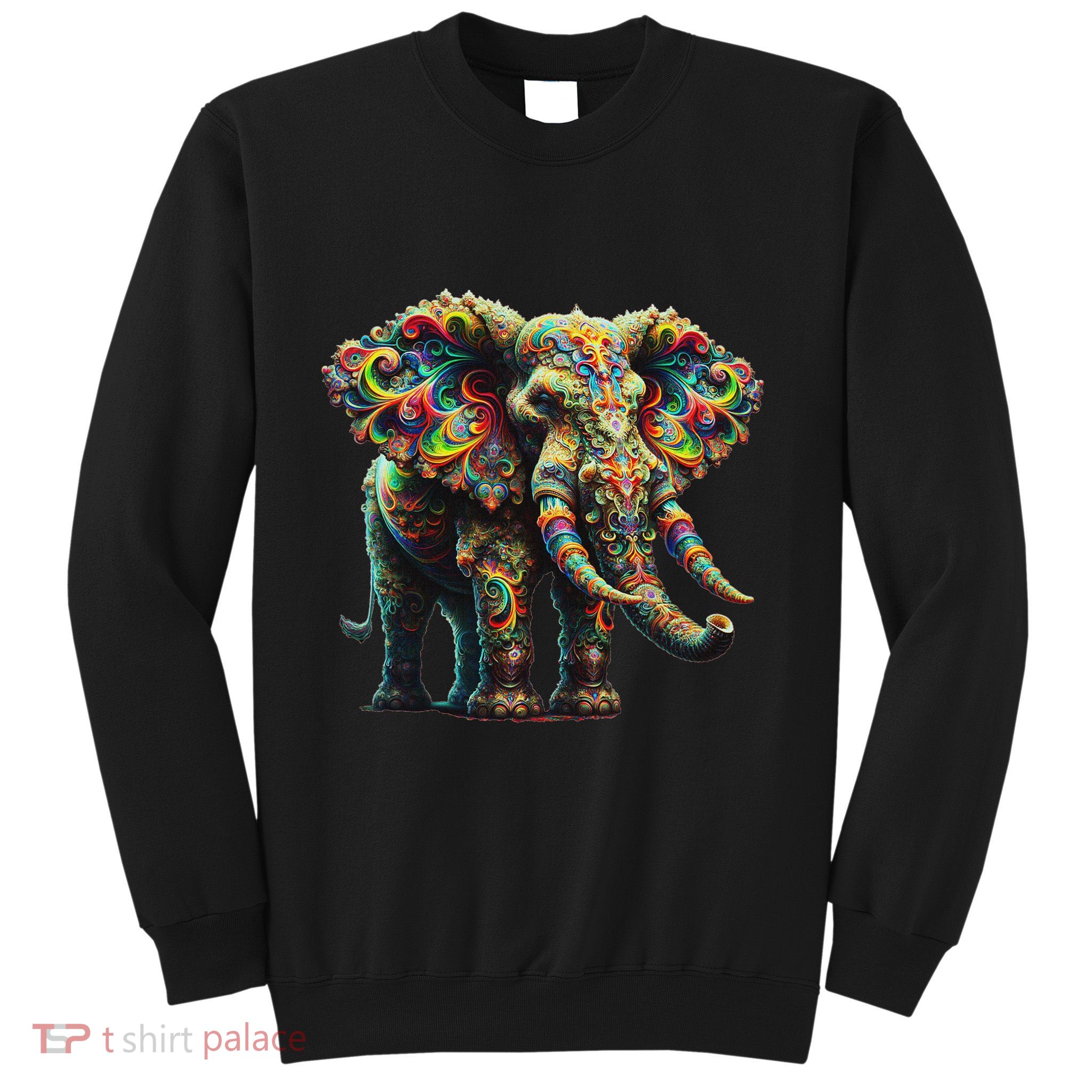 Fractal Elephant Spirit Animal Psychedelic Trippy Sweatshirt