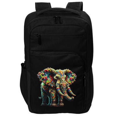 Fractal Elephant Spirit Animal Psychedelic Trippy Impact Tech Backpack