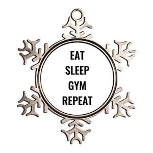 Funny Eat Sleep Gym Repeat Gym Goer Workout Lover Gift Metallic Star Ornament