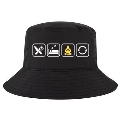 Funny Eat Sleep Meditate Repeat Yoga Gift Cool Comfort Performance Bucket Hat