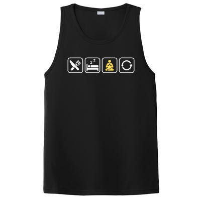 Funny Eat Sleep Meditate Repeat Yoga Gift PosiCharge Competitor Tank