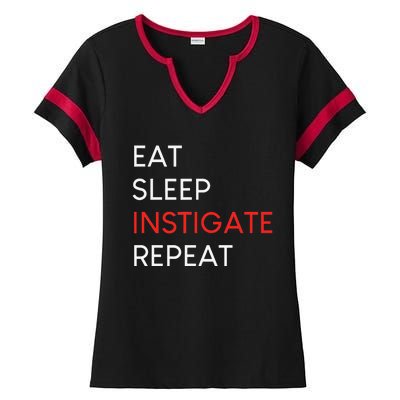 funny et sleep instigate repeat Ladies Halftime Notch Neck Tee