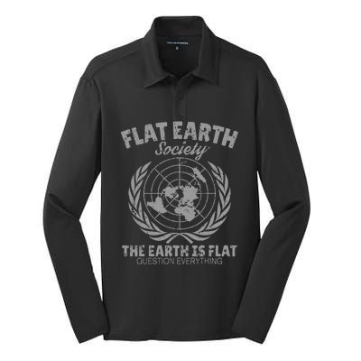 Flat Earth Society Silk Touch Performance Long Sleeve Polo