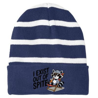 Funny Exit Spite Striped Beanie with Solid Band