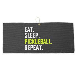 Funny Eat Sleep Pickleball Repeat Player Large Microfiber Waffle Golf Towel