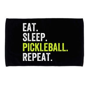 Funny Eat Sleep Pickleball Repeat Player Microfiber Hand Towel