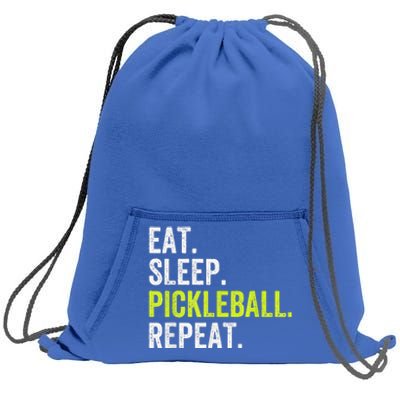 Funny Eat Sleep Pickleball Repeat Player Sweatshirt Cinch Pack Bag