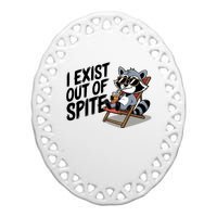 Funny Exit Spite Tees Ceramic Oval Ornament