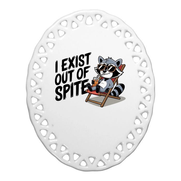 Funny Exit Spite Tees Ceramic Oval Ornament