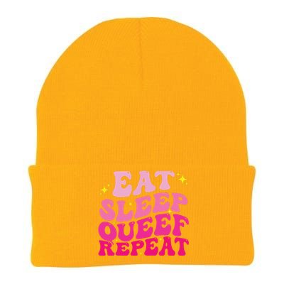 Funny Eat Sleep Queef Repeat Inappropriate Queefing Joke Knit Cap Winter Beanie