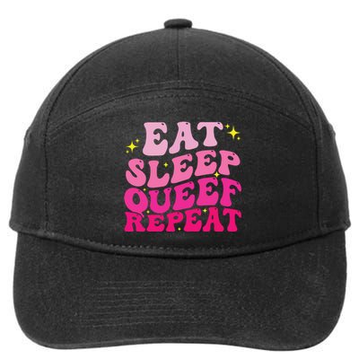 Funny Eat Sleep Queef Repeat Inappropriate Queefing Joke 7-Panel Snapback Hat