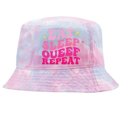 Funny Eat Sleep Queef Repeat Inappropriate Queefing Joke Tie-Dyed Bucket Hat