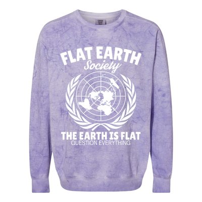 Flat Earth Society Flat Earther Colorblast Crewneck Sweatshirt