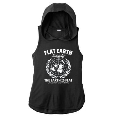 Flat Earth Society Flat Earther Ladies PosiCharge Tri-Blend Wicking Draft Hoodie Tank