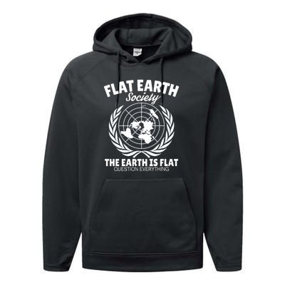 Flat Earth Society Flat Earther Performance Fleece Hoodie