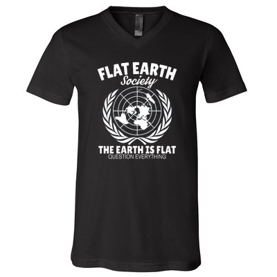 Flat Earth Society Flat Earther V-Neck T-Shirt