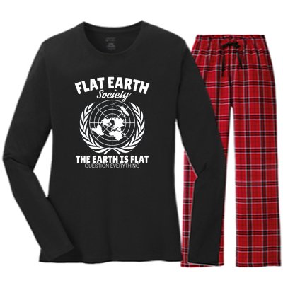 Flat Earth Society Flat Earther Women's Long Sleeve Flannel Pajama Set 