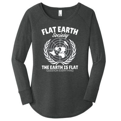 Flat Earth Society Flat Earther Women's Perfect Tri Tunic Long Sleeve Shirt