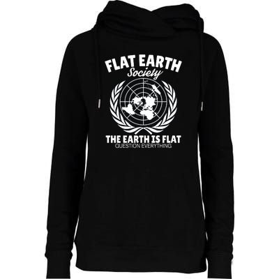 Flat Earth Society Flat Earther Womens Funnel Neck Pullover Hood