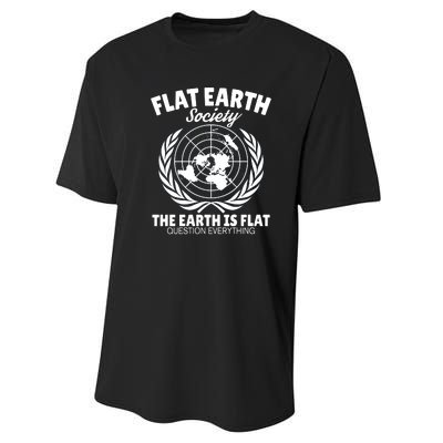 Flat Earth Society Flat Earther Performance Sprint T-Shirt