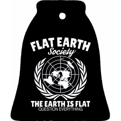 Flat Earth Society Flat Earther Ceramic Bell Ornament