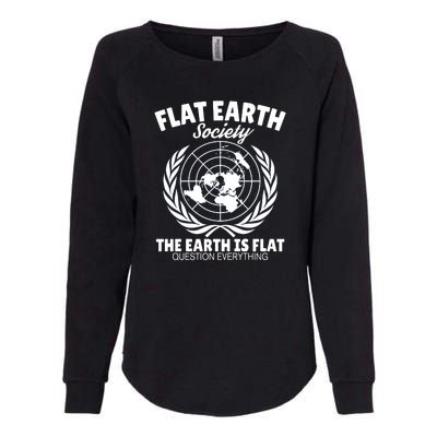 Flat Earth Society Flat Earther Womens California Wash Sweatshirt