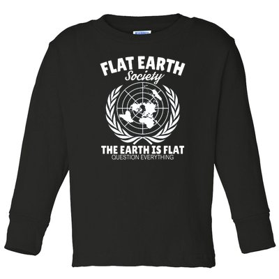 Flat Earth Society Flat Earther Toddler Long Sleeve Shirt