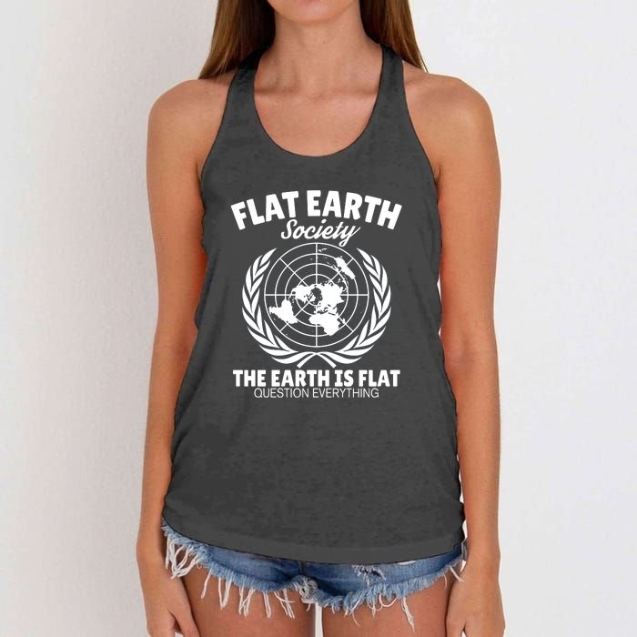 Flat Earth Society Flat Earther Women's Knotted Racerback Tank