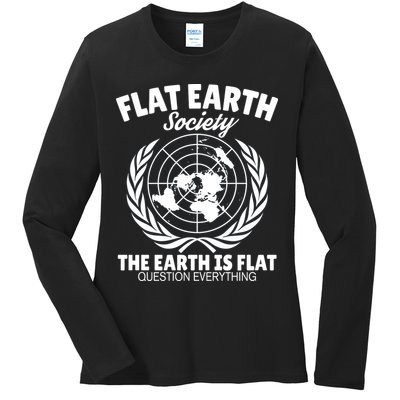Flat Earth Society Flat Earther Ladies Long Sleeve Shirt