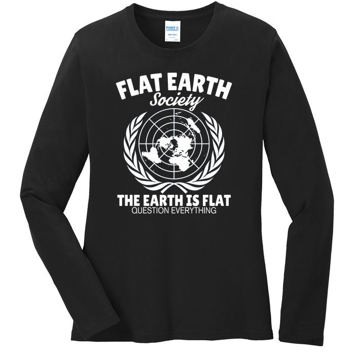 Flat Earth Society Flat Earther Ladies Long Sleeve Shirt